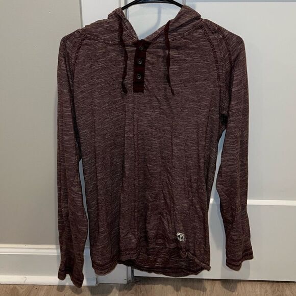 Men’s red and white hooded long sleeve - Picture 1 of 3